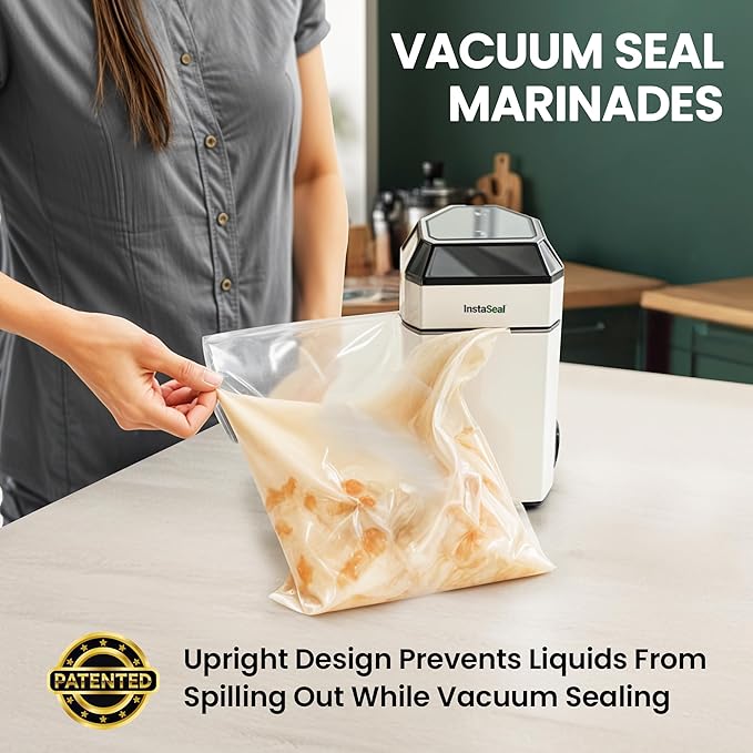 InstaSeal Food Vacuum Sealer Machine, Upright Food Saver Vacuum Sealer Machine Allows to Vacuum Seal Liquids, Food Sealer Vacuum Sealer for Food Saves & Keeps Food Fresh Longer As Seen on TV Products