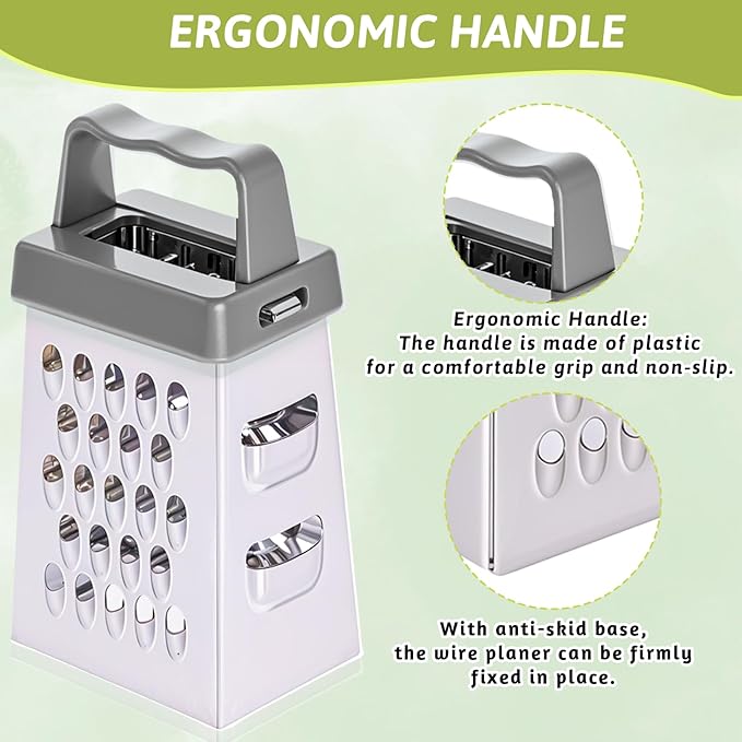 6 Pcs Mini Cheese Grater Professional Box Grater Stainless Steel Fine Coarse Handheld Slicer with 4 Sides Small Box Food Shredder Safe Zester