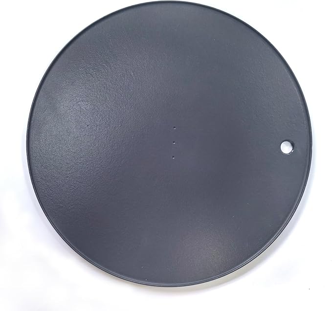 XL Round Pizza Steel 16.9" - 3D Cast Creates Gorgeous Crusts, Enamelled Cast Iron Baking Stone For Oven, Round Griddle, Speed & Even Heating Baking Steel Griddle