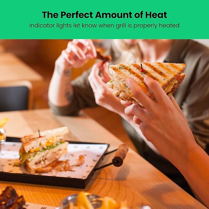 Chefman Panini Press Grill and Gourmet Sandwich Maker NonStick Coated Plates,Opens 180 Degrees to Fit Any Type or Size of Food,Stainless Steel Surface and Removable Drip Tray,4 Slice,Black,(Pack of 2)