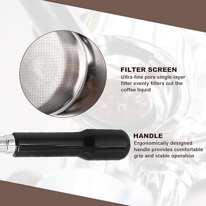 DFD 51mm Bottomless Portafilter Compatible with Gevi Espresso Machine, 51mm Portafilter 3 Ears with Prongs Thickness 4mm Fits for Yabano Included Portafilter Filter Basket Espresso Accessories, slive