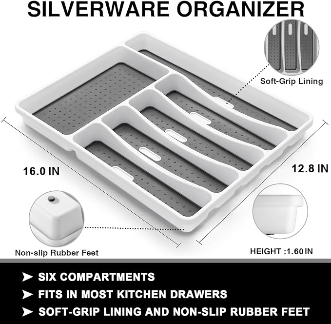 49-Piece Black Silverware Set with Organizer, Food-Grade Stainless Steel Black Flatware for 8, Cutlery Utensil Sets with Steak Knives, Rust-proof, Mirror Polished, Dishwasher Safe, Tree Pattern