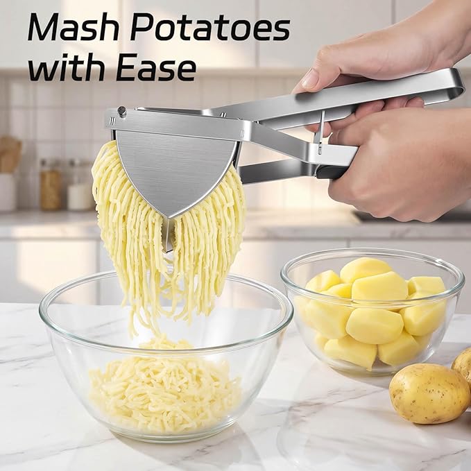 SPEENSUN Potato Ricer, Heavy Duty Stainless Steel Potato Masher for Fluffy Mashed potatoes & Baby Food | Dishwasher Safe, Easy Clean Ricer for Mashed Potatoes with Comfort-Grip Handle