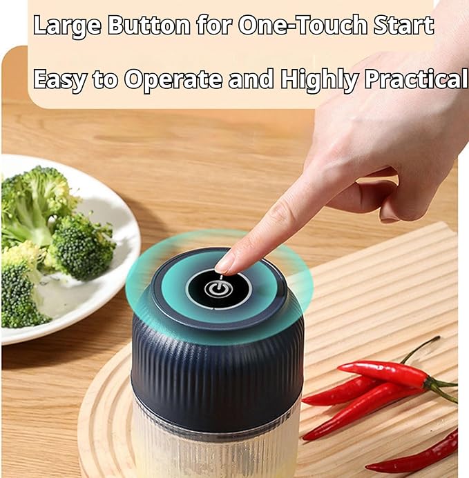 2026 Upgraded Electric Garlic Chopper, Mini Portable Veggie Cutter, USB Rechargeable, 350ML Portable Cordless Mini Food Processor for Nuts Chili Onion Minced Meat and Spices (Blue*1)