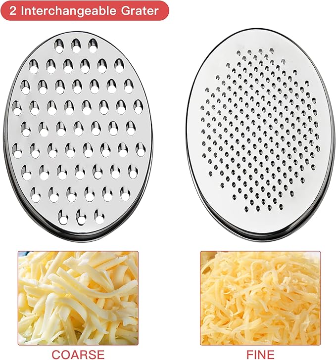 Cheese Grater Akamino Grater Lemon with Food Storage Container & Lid Grinder Grater for kitchen - Perfect For Hard Parmesan，Ginger, Vegetables, Butter (Red)