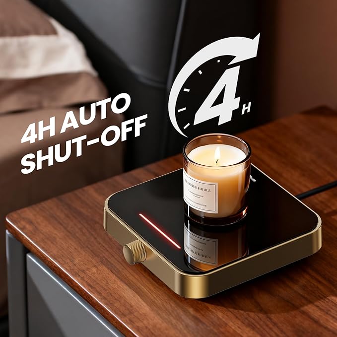 Maestri House Mug Warmer, Electric Coffee Cup Warmer for Desk with 3-Temp Settings,Auto Shut Off, Constant Temperature Heating for Beverage, Milk, Tea and Hot Chocolate at Home & Office (Gold)