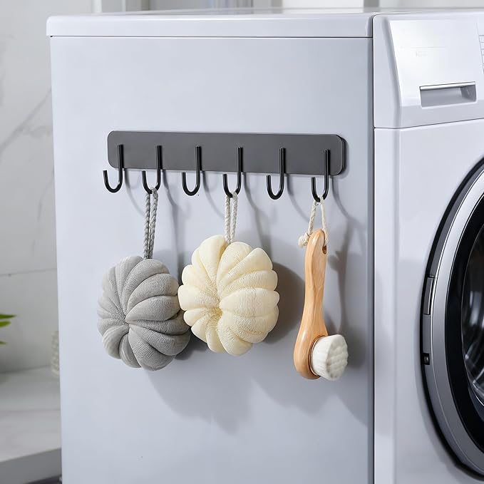 3 Packs Magnetic Kitchen Organizer & Magnetic Utensil Holder - Hanging Hooks &Paper Towel Holder & Tumbler Lid Organizer, Fridge Magnet Organizer Metal Black
