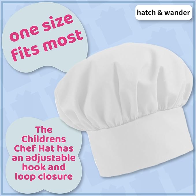 hatch & wander Kids Baking Set Bundle | Set of 3 hatch & wander Oven Pans | Oven | Oven Pan & Tool | Kids Apron & Chef Hat | 1 Mix (included mix may vary)