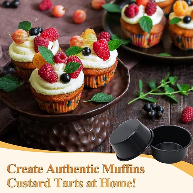 5 Pack Muffin Pans Carbon Steel Popover Pans, Nonstick Pudding Molds Individual Muffin Cupcake Pan for Baking