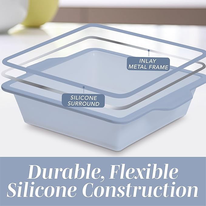 COOK WITH COLOR 17 Pc. Silicone Baking Pan Set - Non-Stick & Easy Clean Silicone Muffin Pans for Baking with Sturdy Metal Frame for Stability, Flexible Cake Molds, Includes Measuring Cups and Spoons