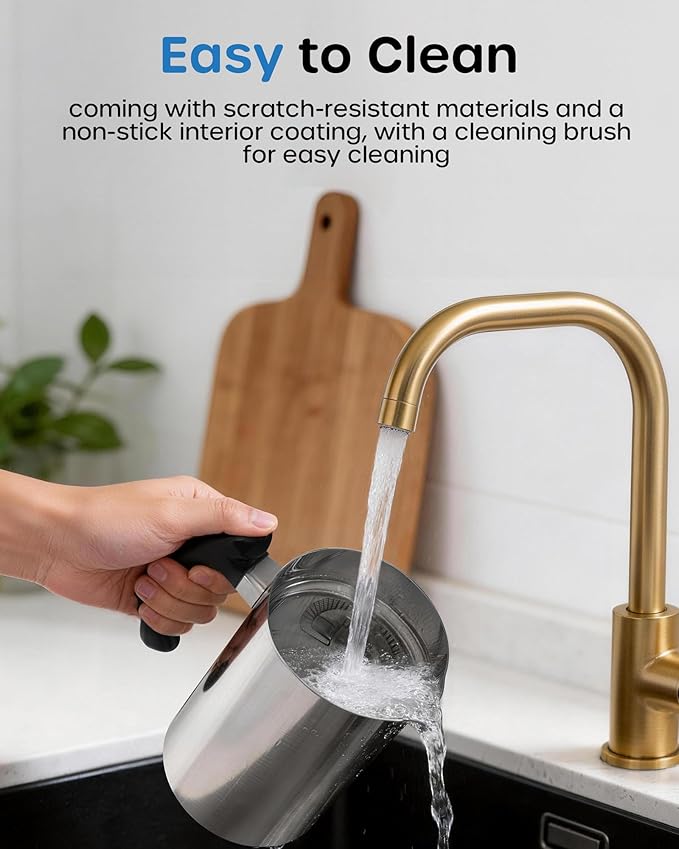 Electric Milk Frother, Milk Steamer for Coffee, Automatic Hot and Cold Milk Foam Froth Maker, Milk Warmer Foamer for Latte, Cappuccinos, Macchiato, 8.1oz/240 ml
