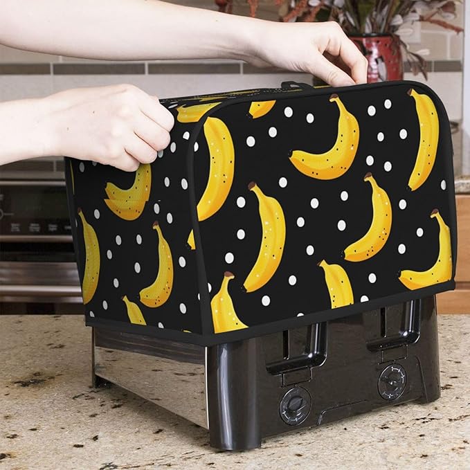 Cute Bananas Toaster Cover, 2 Slice, Polyester, Water Repellent, No Closure