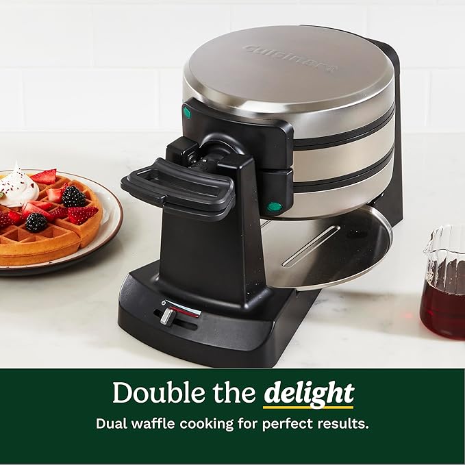 Cuisinart Double Flip Belgian Waffle Maker, WAF-F40NAS, Stainless Steel, Grey and Black