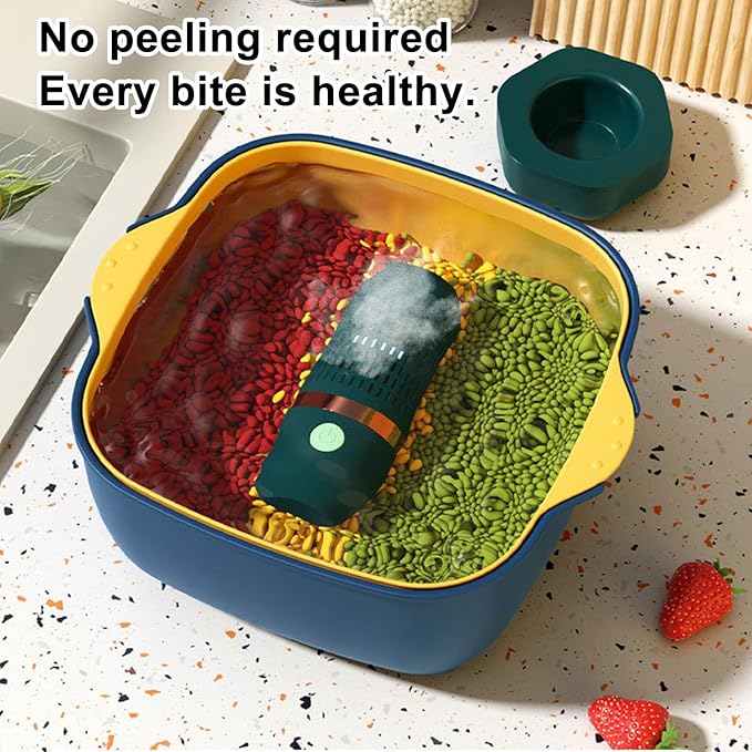 payanwin OH-ion Fruit & Vegetable Cleaner - Simply Drop in Water to Purify Produce, OH- Technology Removes 99% Pesticides, Wireless Charging for Grains/Meat