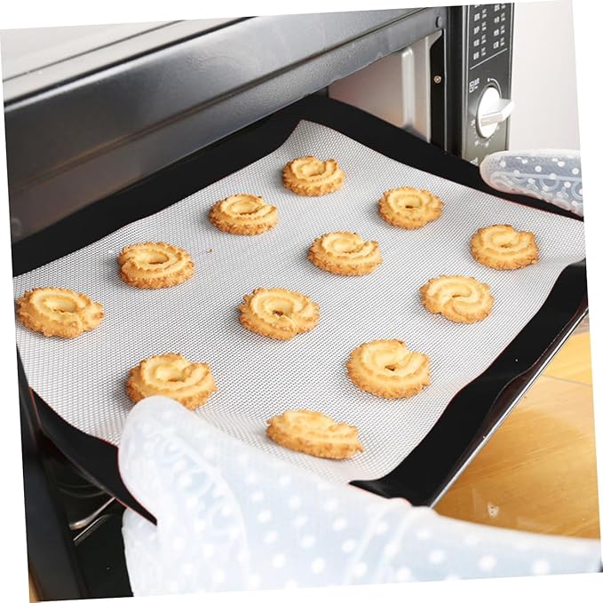 Ipetboom 4pcs Silicone Baking Mats Non-stick Heat-resistant Oven Liners for Cookies Pastry Bread Flexible Reusable Baking Pads for Home and Bakery Easy Clean and Space-saving Design