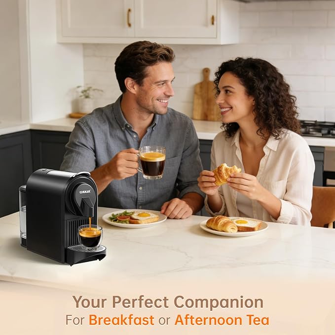 CHULUX Upgrade Bafè-Pro Espresso Machine for Nes Original Pods, 20Bar Rapid Extraction Home Espresso Coffee Maker for Espresso & Lungo, Black