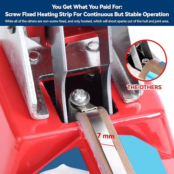 Sealer Pro, 12-inch Super Impulse Heat Bag Sealer, 7-mm Sealing System with Patent for Never Burn Out, Antioxidant Aluminium Shield, Copper Transformer, Built-in Fuse Safety System, Red