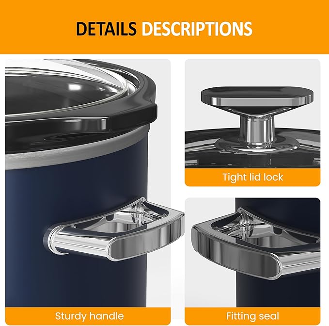Sunvivi 2 Quart Slow Cooker, Small Slow Cooker with Removable Ceramic Pot, Food Warmer with 3 Heating Settings & Dishwasher Safe Glass Lid, Blue