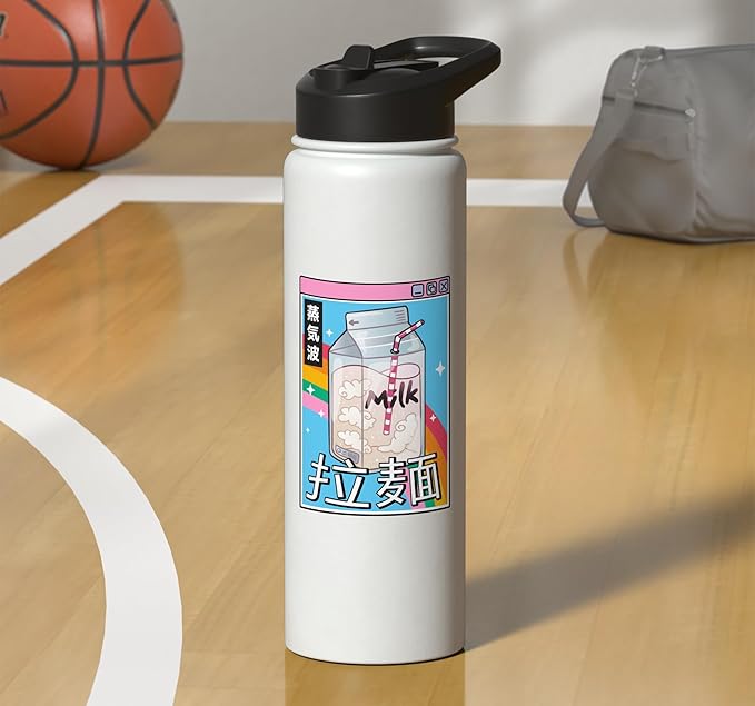 Japan Milk Carton Kawaii Rainbow Vaporwave Aesthetic Anime Stainless Steel Insulated Water Bottle