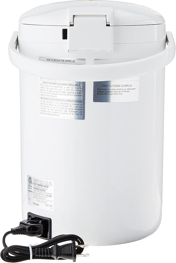 Zojirushi Micom Water Boiler and Warmer, 169 oz/5.0 L, White & NS-ZCC10 Neuro Fuzzy Rice Cooker, 5.5-Cup, White