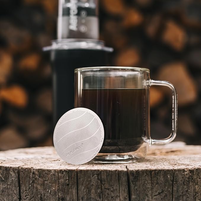 AeroPress Coffee Maker White Paper Micro-Filters, Compostable Coffee Filters Made From White, Chlorine-Free Paper, Fits Standard Size AeroPress Manual Coffee Makers, 350 Count