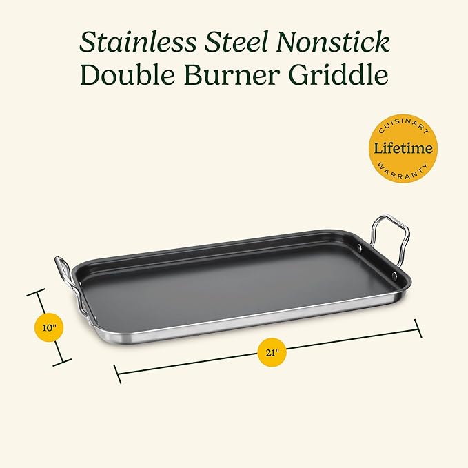 Cuisinart Griddle Skillet, Nonstick Double Burner, 10x18-Inch, MCP45-25NSP1
