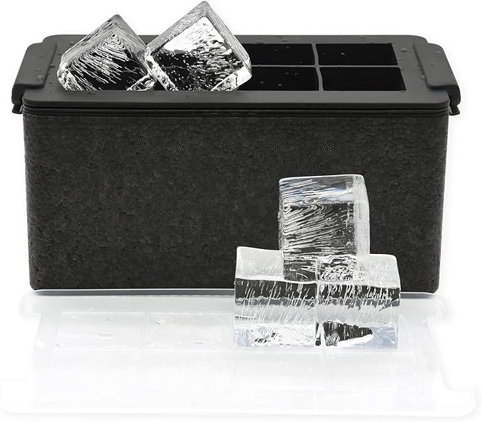 Bangp Crystal Clear Ice Cube Maker,8 Large 2" Square Pure Ice Cubes for Cocktails,Bourbon & Drinks,Clear Ice Cube Mold with Reusable Ice Storage Bag,Whiskey Gifts for Men