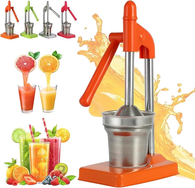 Cast Iron Juicer Hand Press, Manual Juicer Hand Press, Heavy Duty Countertop Lime Citrus Crush Machine for Fresh Lemonade Orange Juice, Easy to Clean, Home and Kitchen