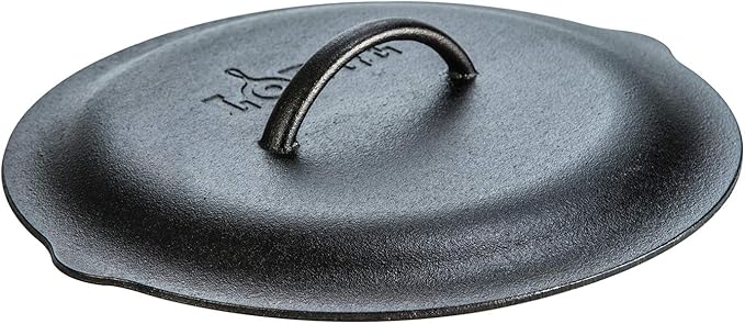 Lodge 12 Inch Cast Iron Lid. Classic 12-Inch Cast Iron Cover Lid with Handle and Interior Basting Tips.