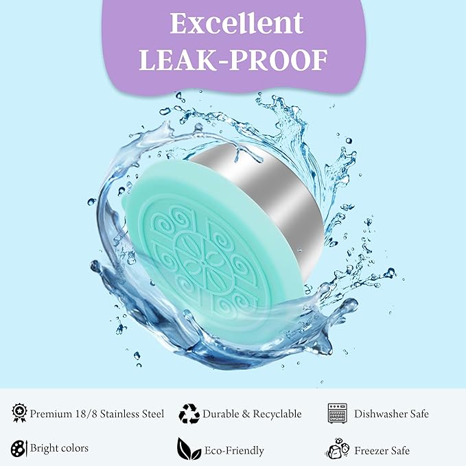 6x1.6 Oz Salad Dressing Containers With Lids, Small Leakproof Reusable Stainless Steel Salad Dressing Container To Go For Lunch Boxes,Sauce containers, Picnics,Travel Meal Prep And Kitchen Storage.