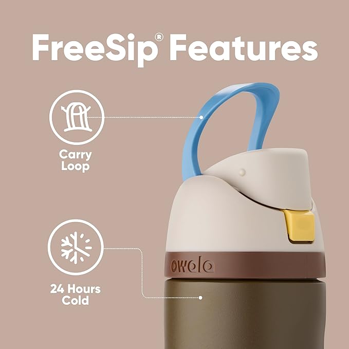 Owala Star Wars FreeSip Insulated Stainless Steel Water Bottle with Straw for Sports and Travel, BPA-Free, 24-Ounce, Mandalorian