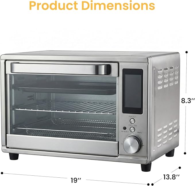 Simple Deluxe 29.6QT Air Fryer Toaster Oven Combo with Smart Probe, 12-in-1 Countertop Convection Oven, 450°F, Stainless Steel