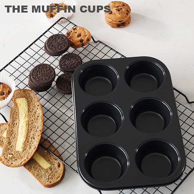 Yorkshire Pudding Pan Pop Over Baking Pans Popover Pans Nonstick 6 for Oven Baking, Frittatas, Muffins, Quiches, Pudding Cakes
