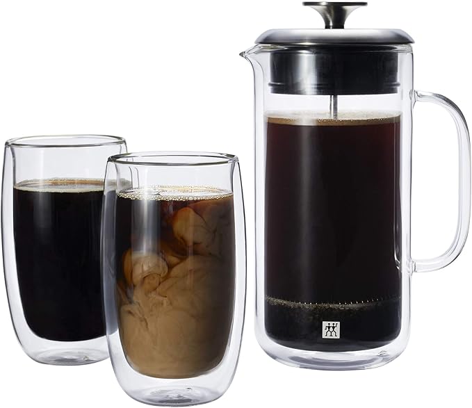 ZWILLING Sorrento Double Wall French Press and Latte Glass