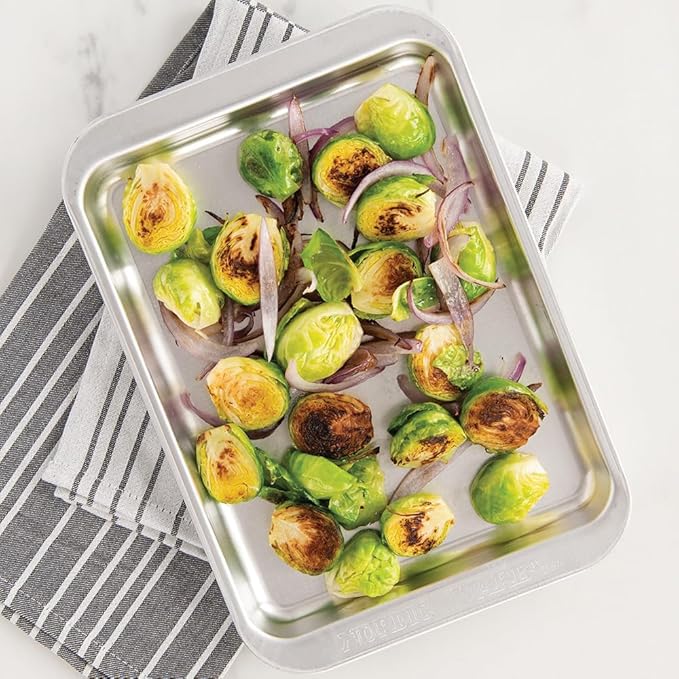 Nordic Ware Naturals Compact Baking Sheet - Natural Uncoated Aluminum, Toaster Oven and Broiler Safe