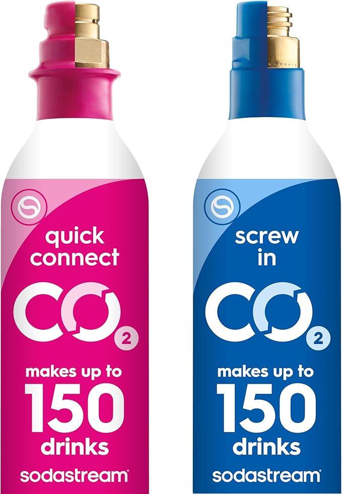 SodaStream CO2 Gas Carbonation Bundle - 3 Cylinders - Blue Screw-in System - Never run out of CO2 Again - Compatible with Fizzi, OneTouch, Jet, Spirit, Penguin, Ninja Thirsti, DrinkMate, Aarke