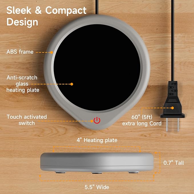 Oracer Coffee Mug Warmer, Cup Warmer for Desk with Auto Shut Off, Electric Beverage Tea Water Milk Warmer with Smart Temperature Settings, Heating Plate Candle Wax Warmer