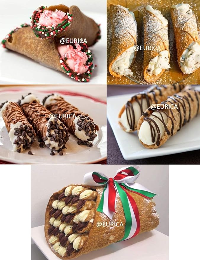 EUICAE Cannoli Tubes, 5 inch Large Stainless Steel Cannoli Forms Non-stick cream horn Danish Pastry Molds for Croissant Shell Cream Roll Pack of 15