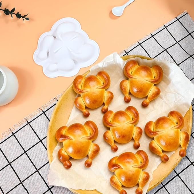 Silicone Mousse Mold, Christmas Turkey Silicone Cake Pan, Dishwasher Safe, Lightweight, Easy Storage, for Mousse Cake, Bread, Brownie (A_ Turkey)