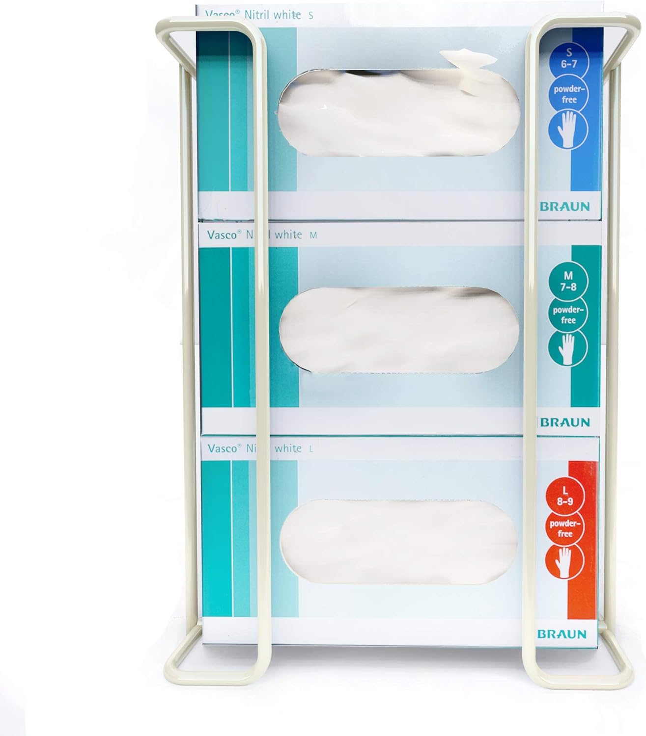 PERFORMORE Large Disposable Glove and Facial Tissue Wire Rack - Glove Box Holder, Medical Glove Holder, Holds Up To 3 Boxes, Hygiene Dispenser, Wall Mount Design With Mounting Accessories Included