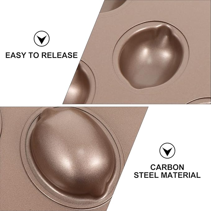 Cake Tin， Non-Stick Cake Mould, Baking Tools Baking Mold,Cake Mould,Baking Nonstick Baking Pan Metal Lemon Shape Bakeware Dish 12- Cup Non- Toxic Fondant Cookie Chocolate Mold Tray for Cupcake Jelly D