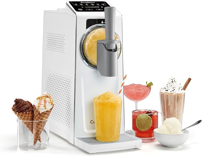 Cuisinart 6-in-1 Slushy & Soft-Serve Maker, Ice Cream Maker Machine Makes Soft-Serve Ice Cream, Slushies, Sorbet and More, Quick-Freeze Chill Technology Maintains Perfect Temperature, ICE-200