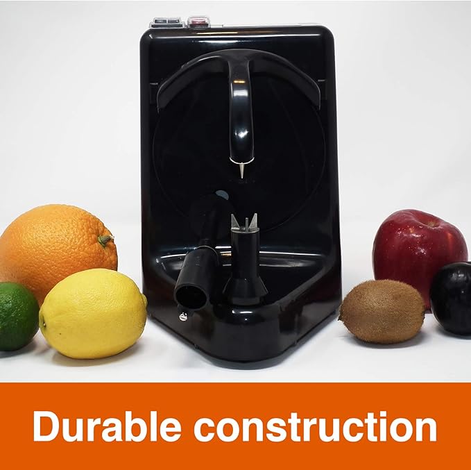 Pelamatic - Automatic Fruit & Vegetable Peeler | Electric Apple Peeler | Fast & Efficient | Rust-Resistant Stainless Steel | Easy Cleanup, Black, One Size, Plastic