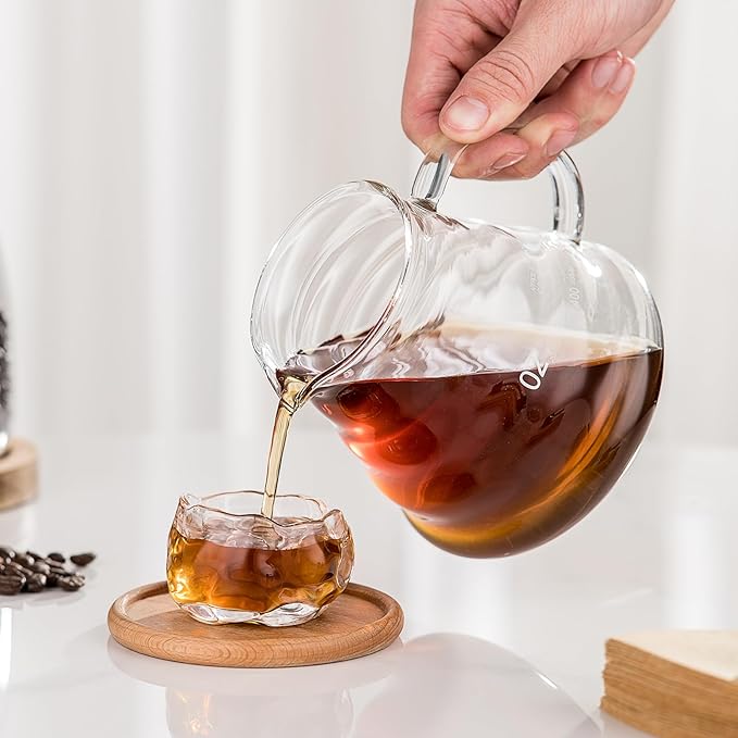 Coffee Pour Over Set – Complete Pour Over Coffee Maker with Dripper, 40Filters, and Metal Stand – Portable & Stylish V60 Style Drip Coffee Brewer