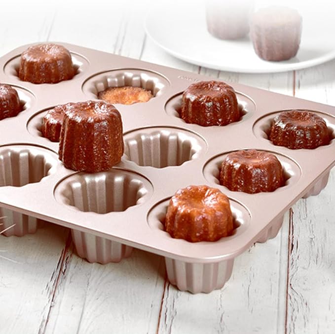 Popover Pans Nonstick 12 Popover Pan for Baking Yorkshire Muffin Puddings Cake Quiches Cupcake Mold Bakeware for Oven Baking Champagne