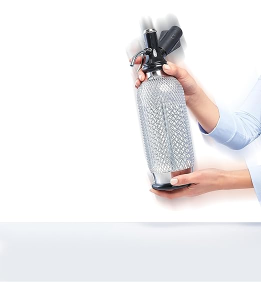 iSi North America Classic Sodamaker Set with Soda Siphon Chargers, 50-Pack - Stainless Steel 1-Quart Sparkling Water System & CO2 Carbonation Chargers for Carbonated Drinks, Juices, Cocktails