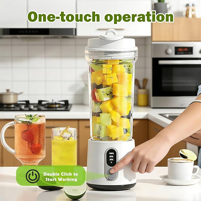 Portable Blender for Shakes and Smoothies - 300 Watt Small Blender 500ML Electric Juicer Personal Blenders for Shakes and Smoothies Portable juicer with Type-C Rechargeable