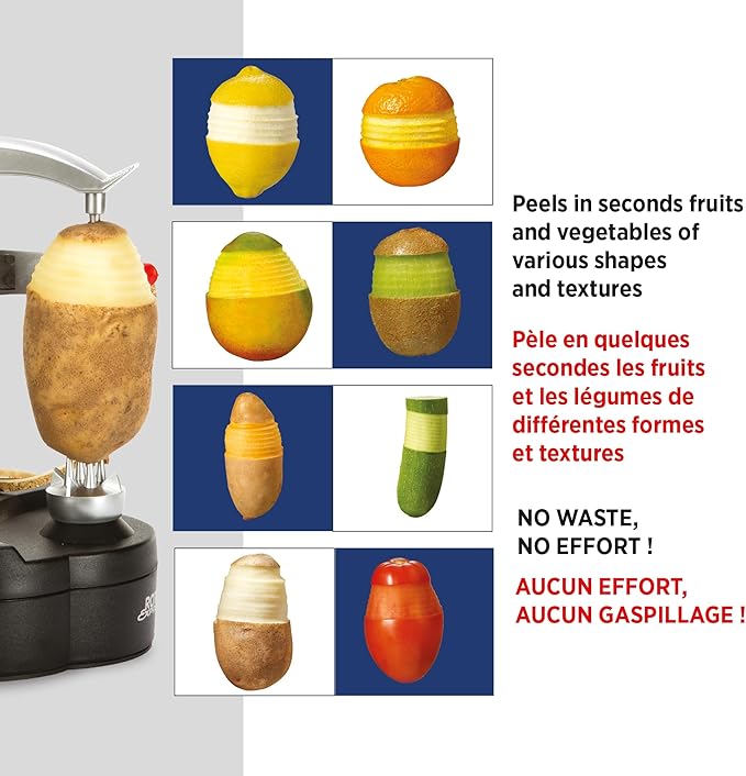 Starfrit Rotato Express Electric Peeler - 2 Spare Blades - Safe & Easy to Use - Effortlessly Peels Vegetables and Fruit,(Pack of 6)
