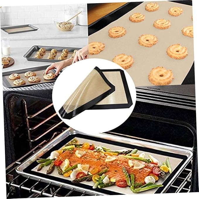 Cabilock 4pcs Silicone Baking Mats Nonstick Oven Liners for Cake Pastry Cookie Baking Easy to Clean for Roasting Meat and More