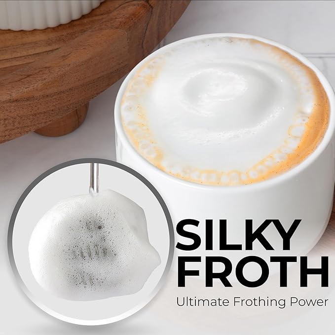 Zulay Kitchen Patented Tornado Triple Whisk Milk Frother with 4 Duracell Batteries – Handheld Foam Maker for Coffee, Lattes, Matcha & Hot Chocolate – Rich, Creamy Froth in Seconds - Candy